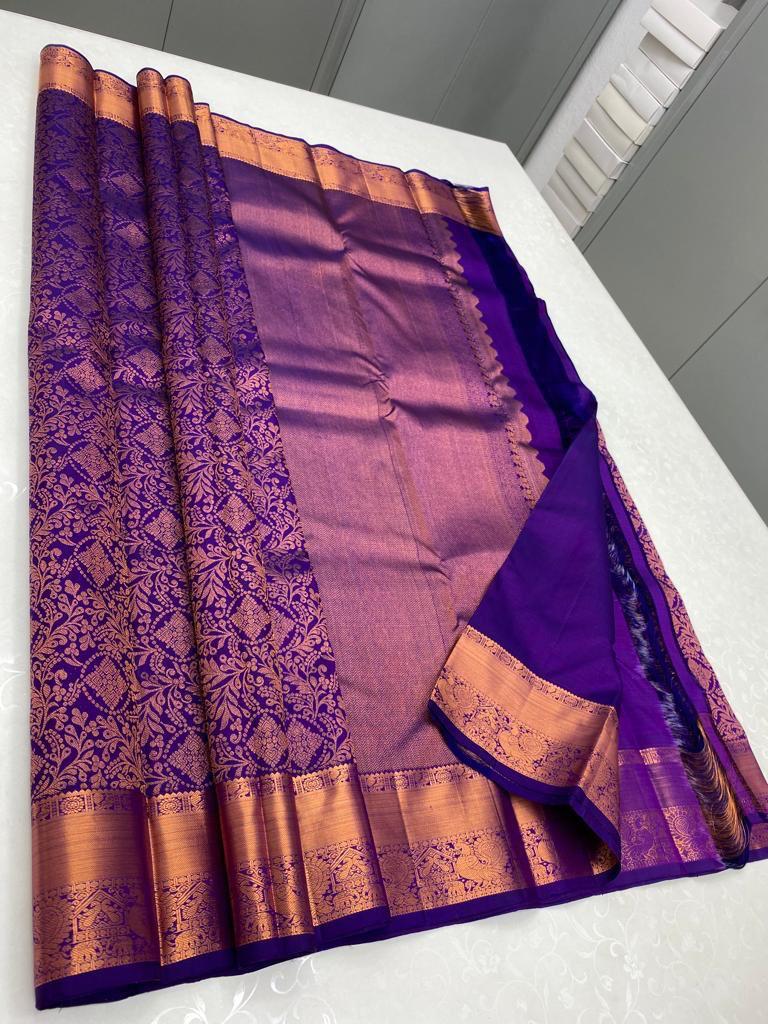 Effervescent Royal Blue Soft Silk Saree With Gossamer Blouse Piece