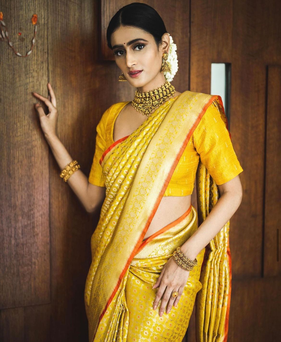 Seraglio Yellow Soft Silk Saree With Petrichor Blouse Piece