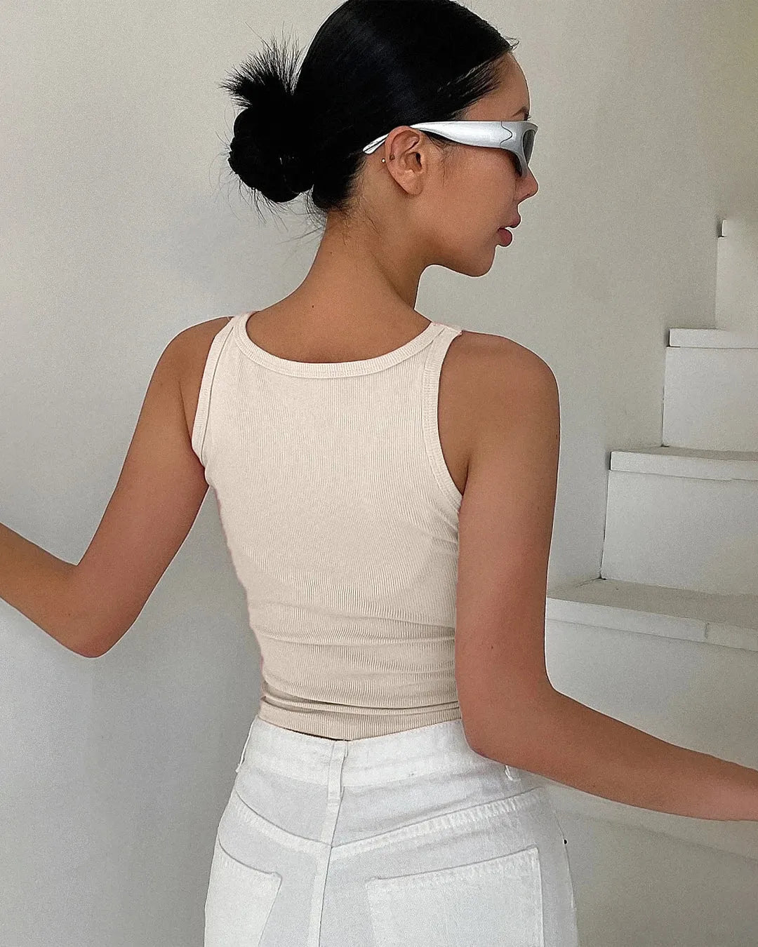 Apricot Ribbed Tank Top