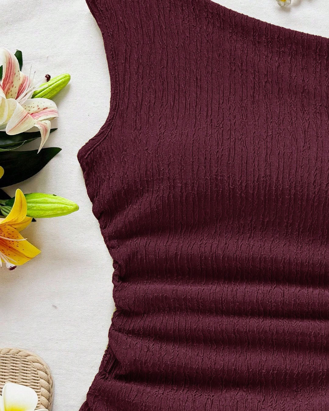 Asymmetrical Side Knot Sleeveless Top
