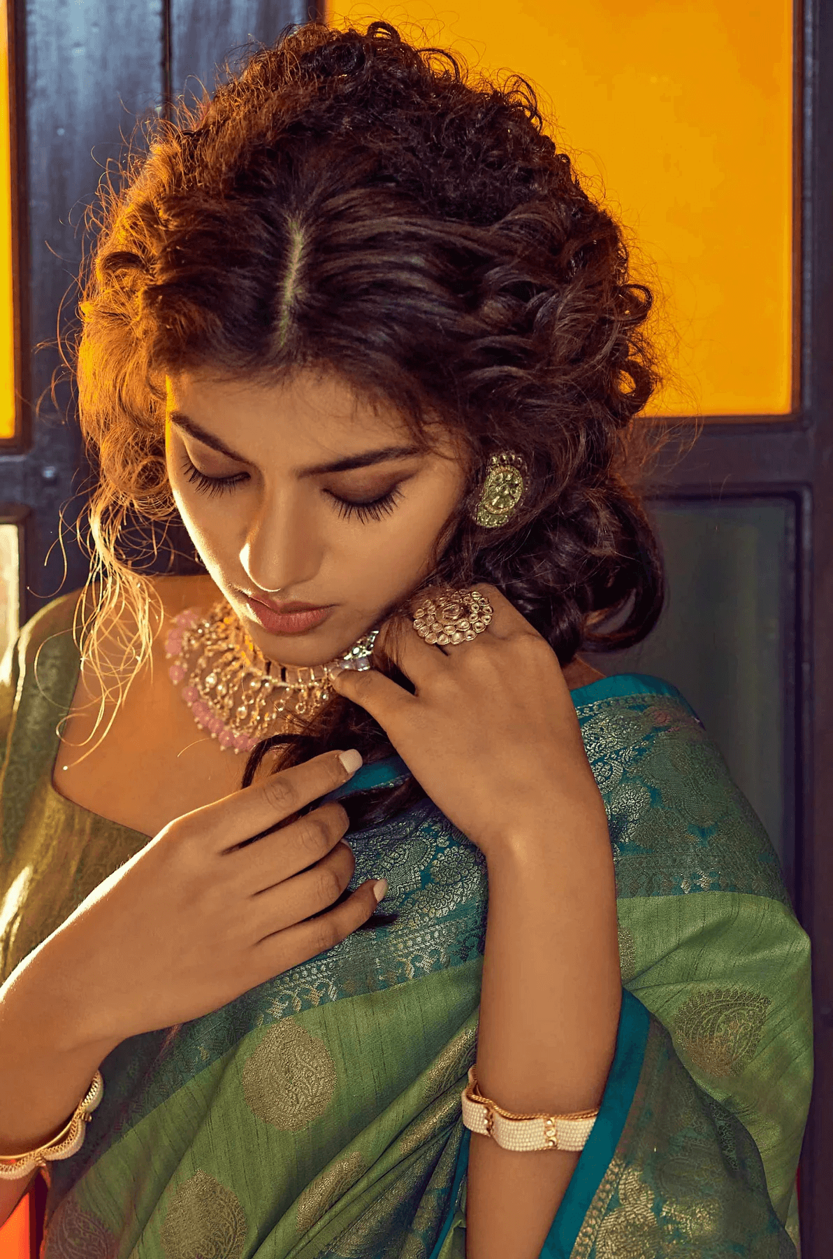 Devastating Pista Soft Banarasi Silk Saree With Majesty Blouse Piece