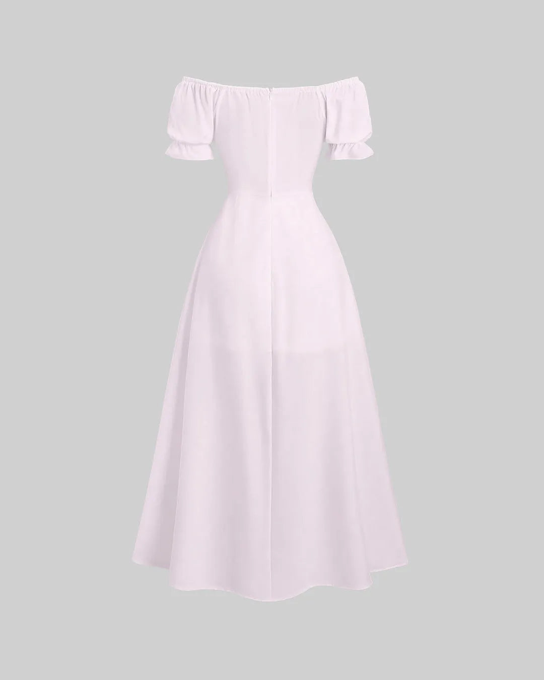 Baby Pink Off-Shoulder Ruched Maxi Dress