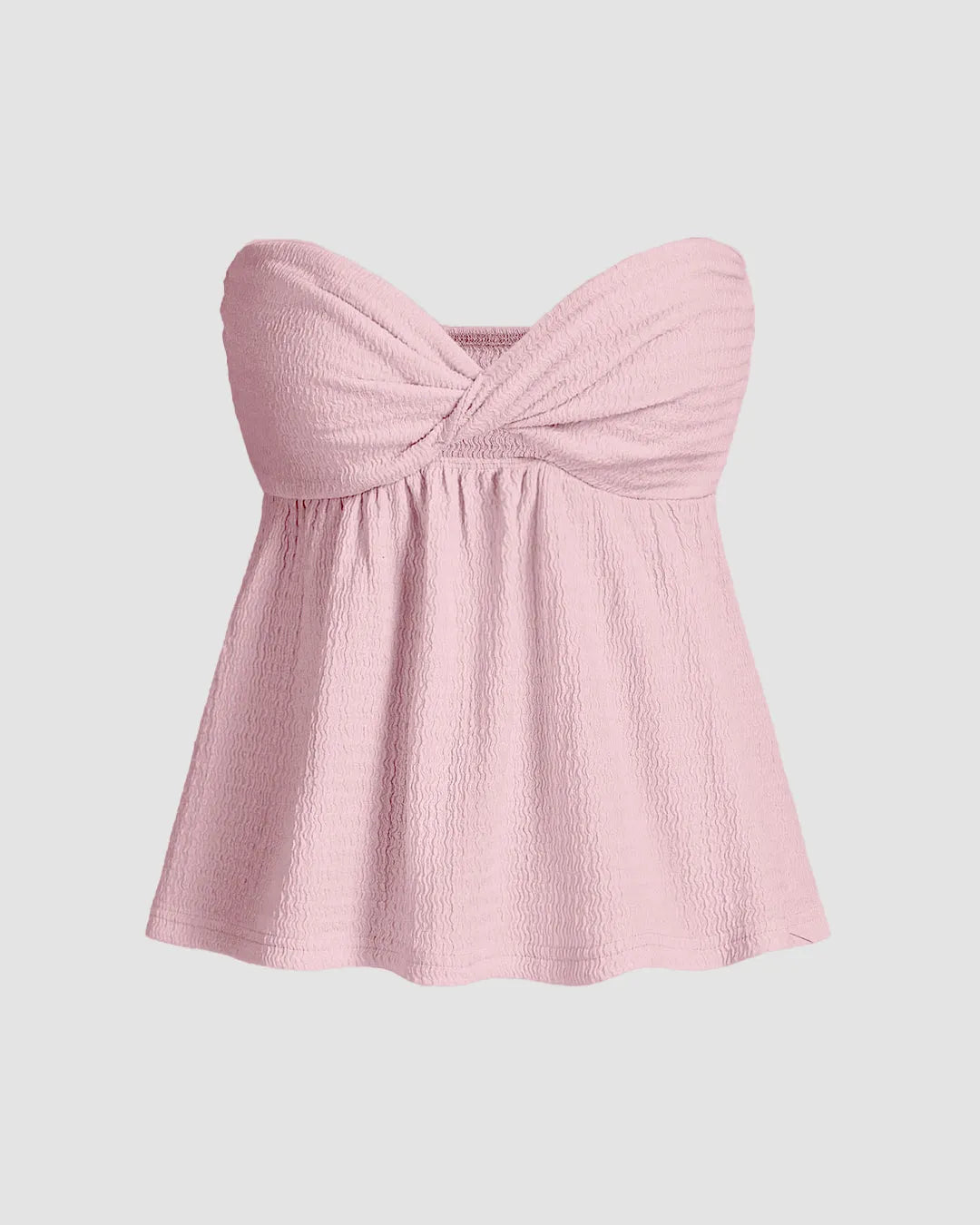 Baby Pink Twist–Front Empire Bustier Top