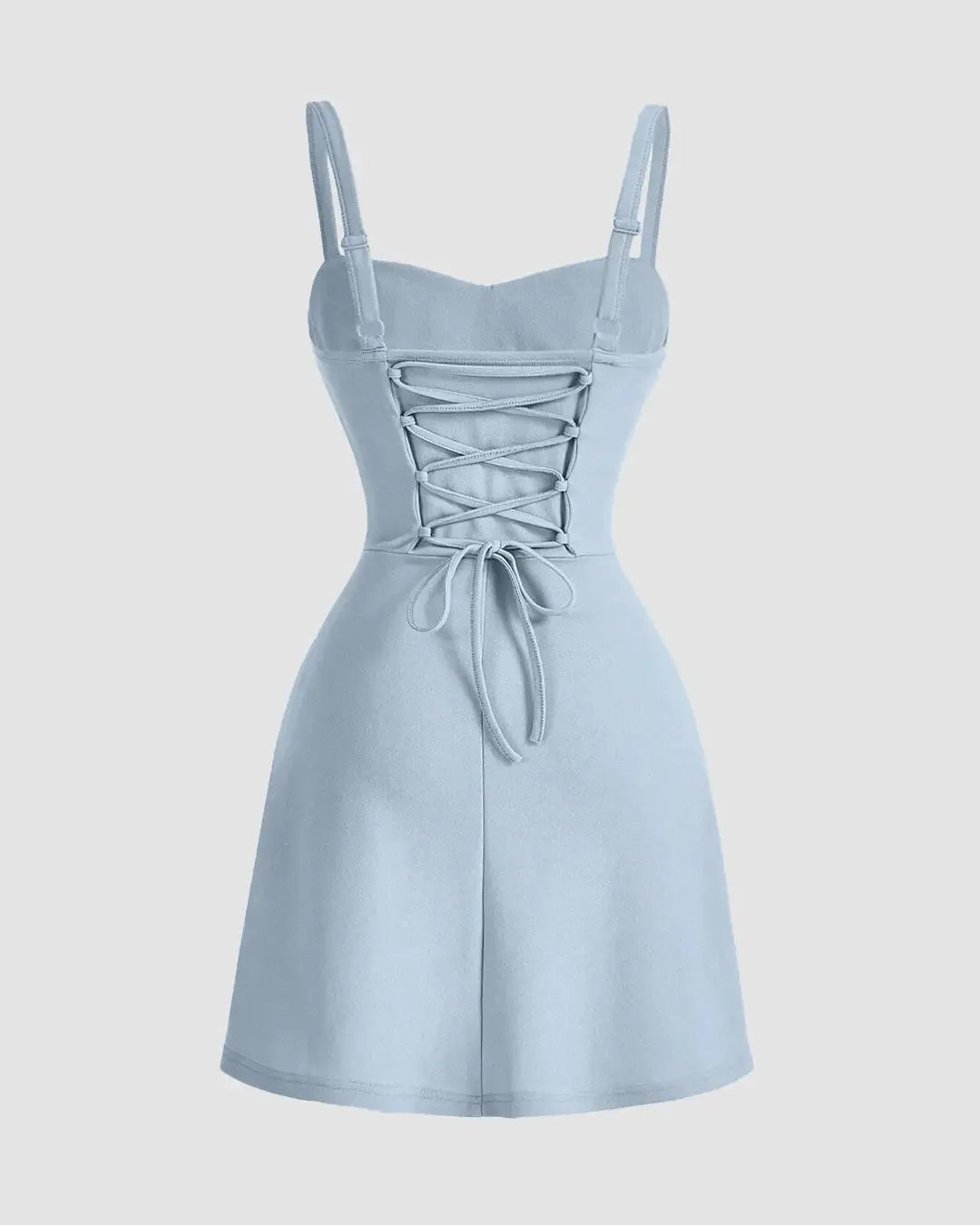 Sweetheart Neck Ruched Mini Dress in Ice Blue