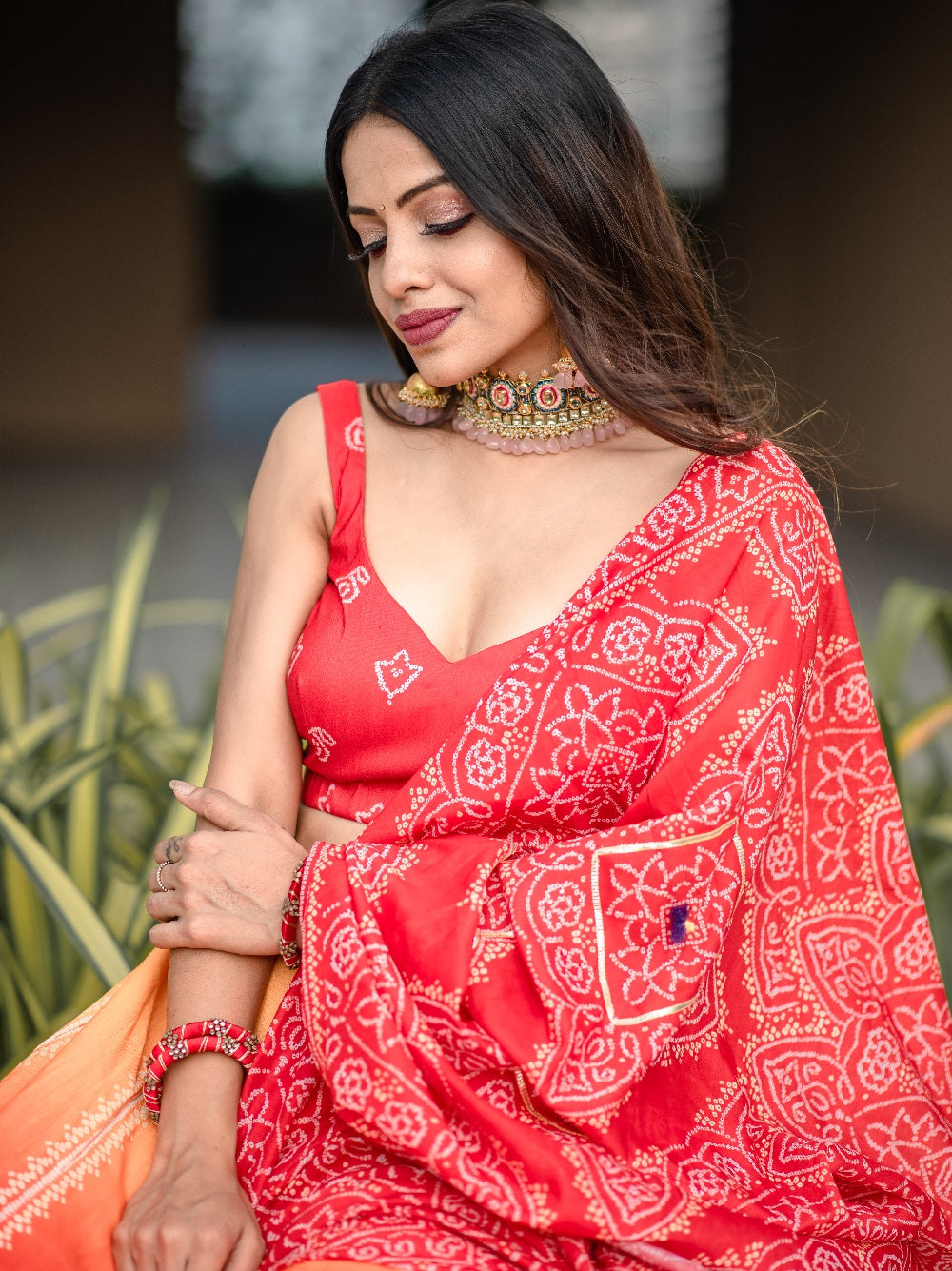 Yellow Color Gota Patti & Tassels Work Bandhani Printed Vaishali Silk Lehenga Choli With Dupatta
