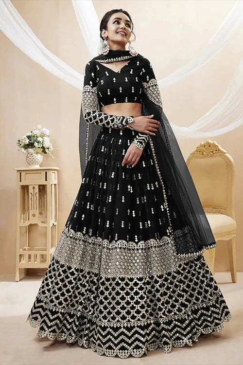 Black Color Exclusive Elegance and Stylish Lehenga Choli