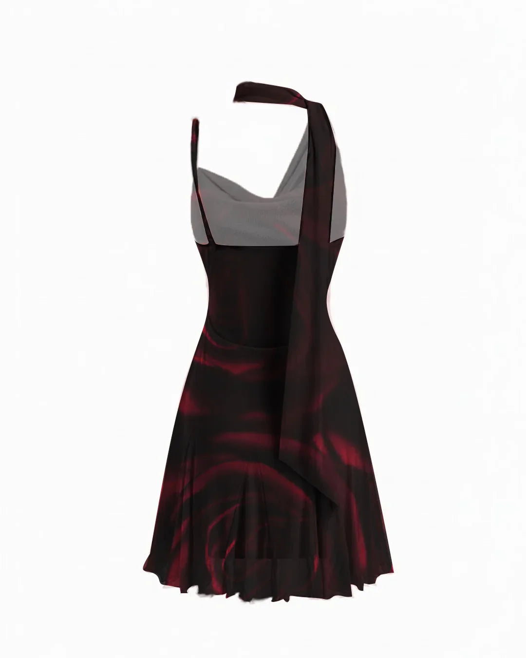 Black Abstract Print Sleeveless Mini Dress