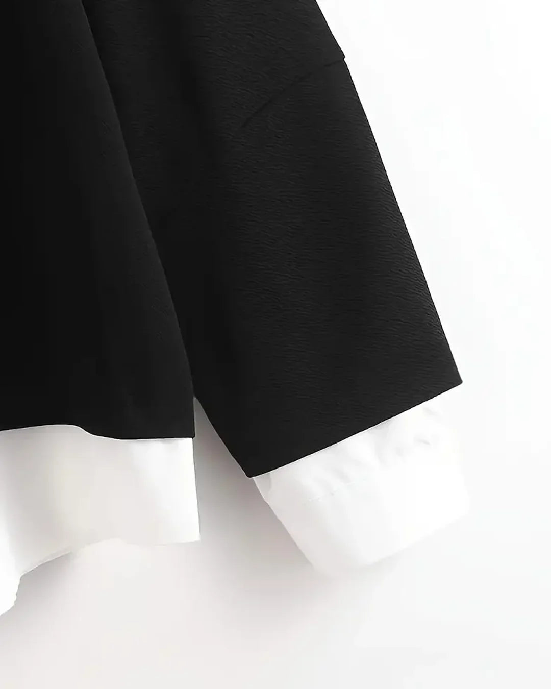 Black Contrast Collar Long Sleeve Sweatshirt