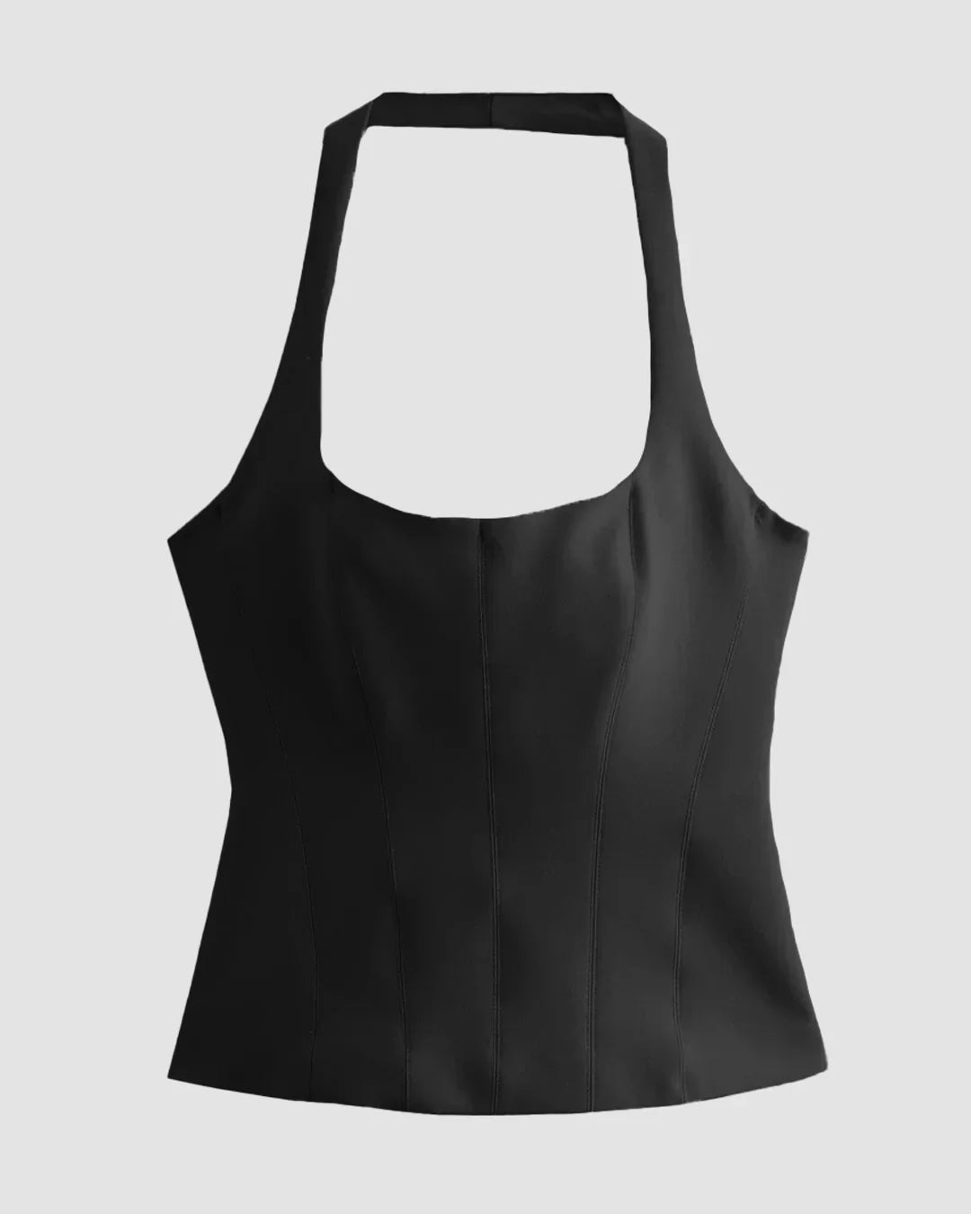 Black Halter Neck Corset Top