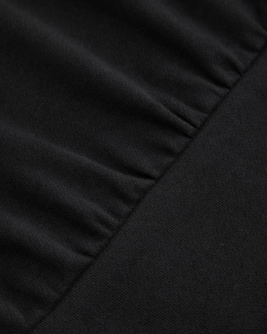 Black Lace-Up Front Cropped Hoodie