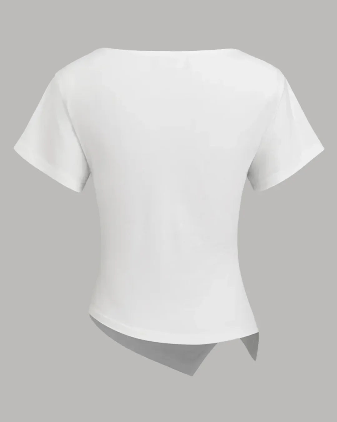 Boat Neck Asymmetric Top for Women in White