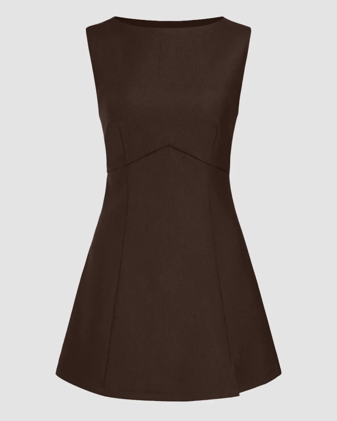 Boat Neck Mini Dress in Coco
