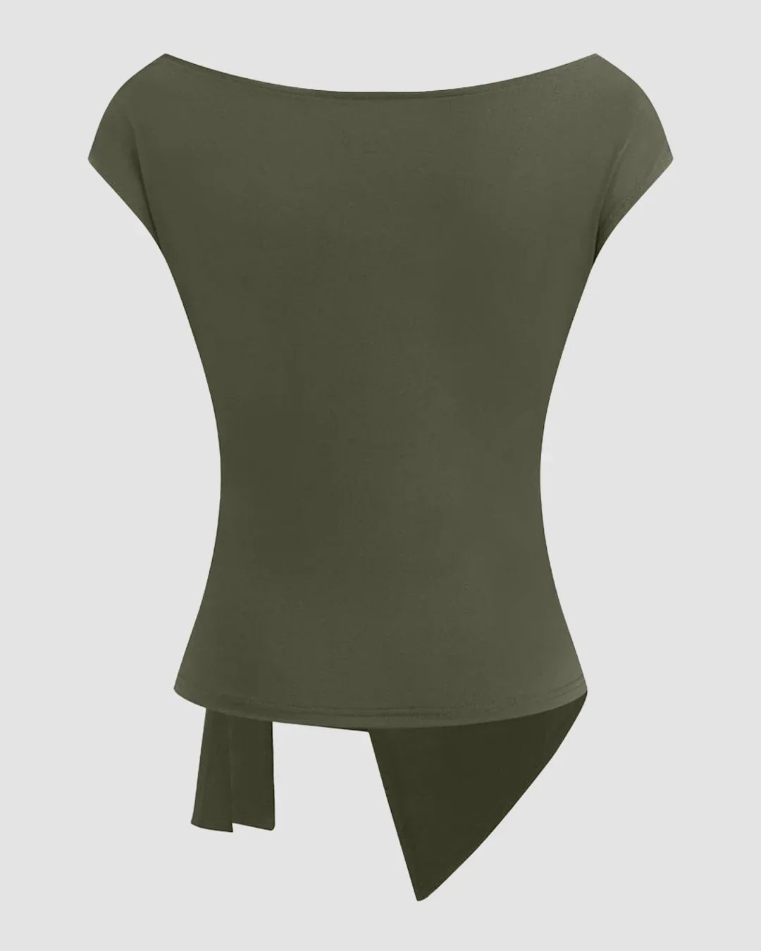Boat Neck Wrap Top in Olive
