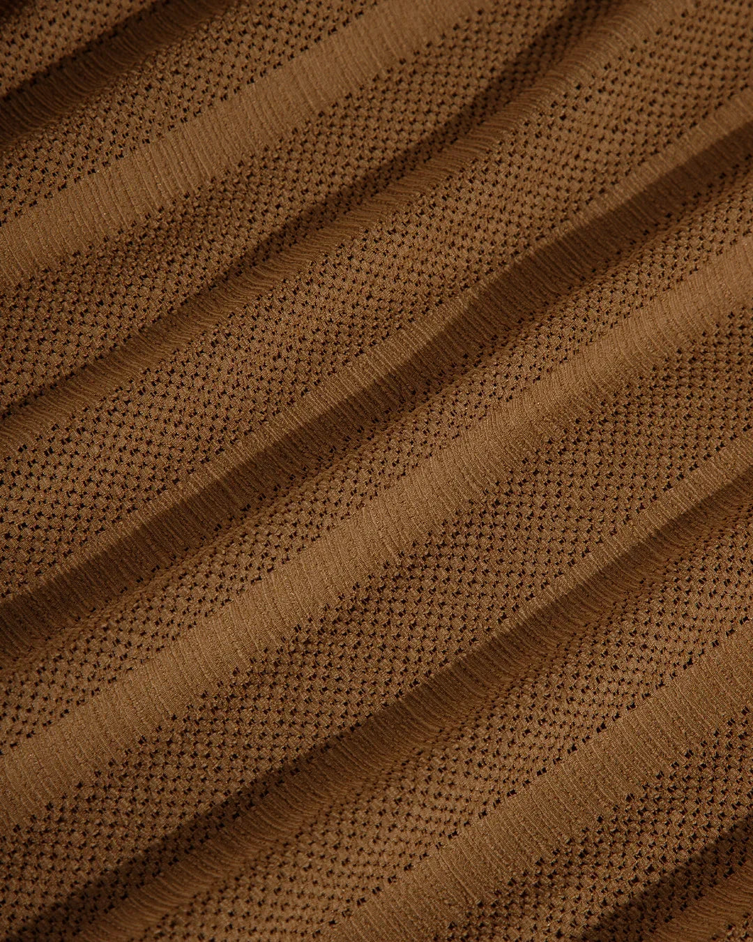 Brown Ribbed Full Sleeve Cropped Top