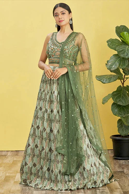 Buy Latest Green Color Lehenga Choli Online at Clothsvilla