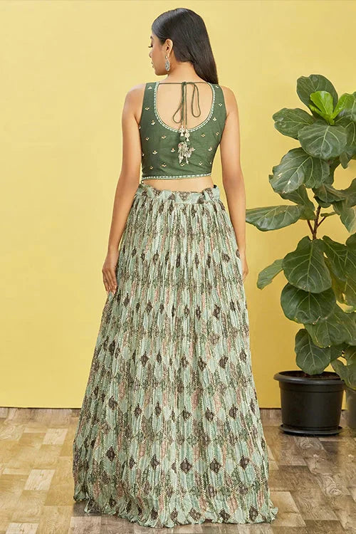 Buy Latest Green Color Lehenga Choli Online at Clothsvilla