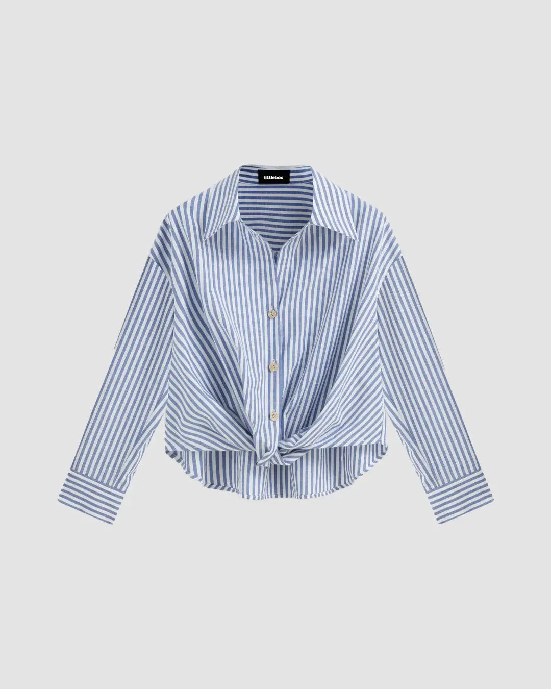Casual Collared Shirt with Front Knot