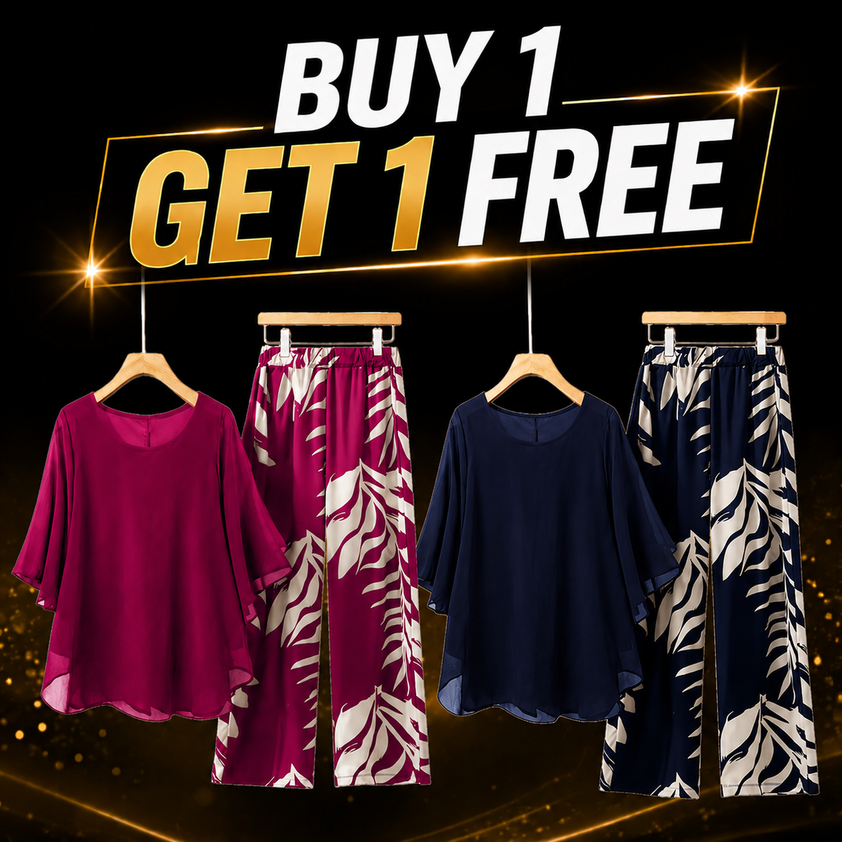 Buy 1 Get 1 Free | Chic Elegant Women's Contrast Pants Set