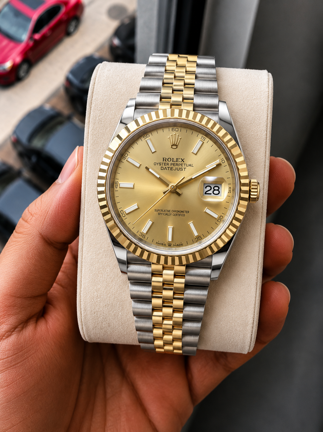 Role_x Date Just 2 Tone-Gold Watch