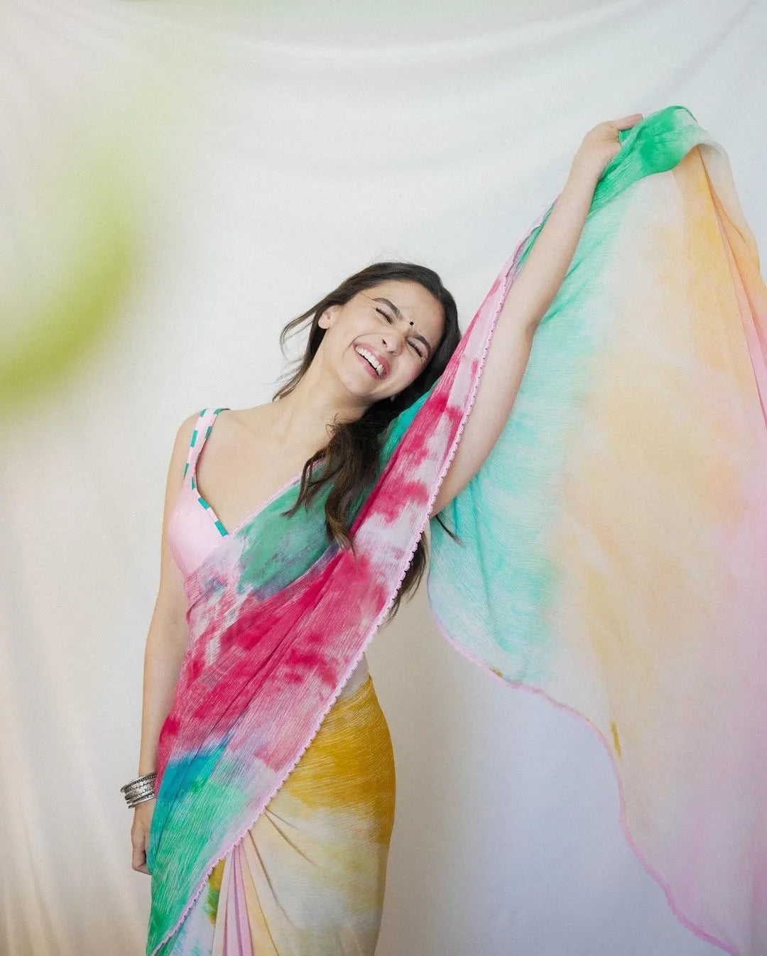 Colorful Saree For Party Inspired By Alia Bhatt