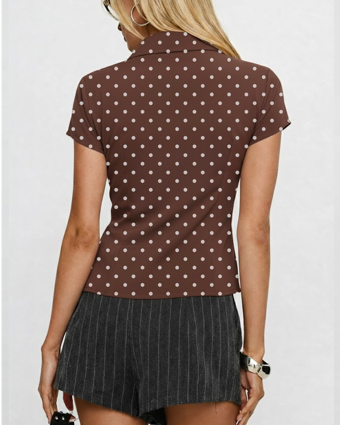 Cottesloe Polka Dot Top in Brown