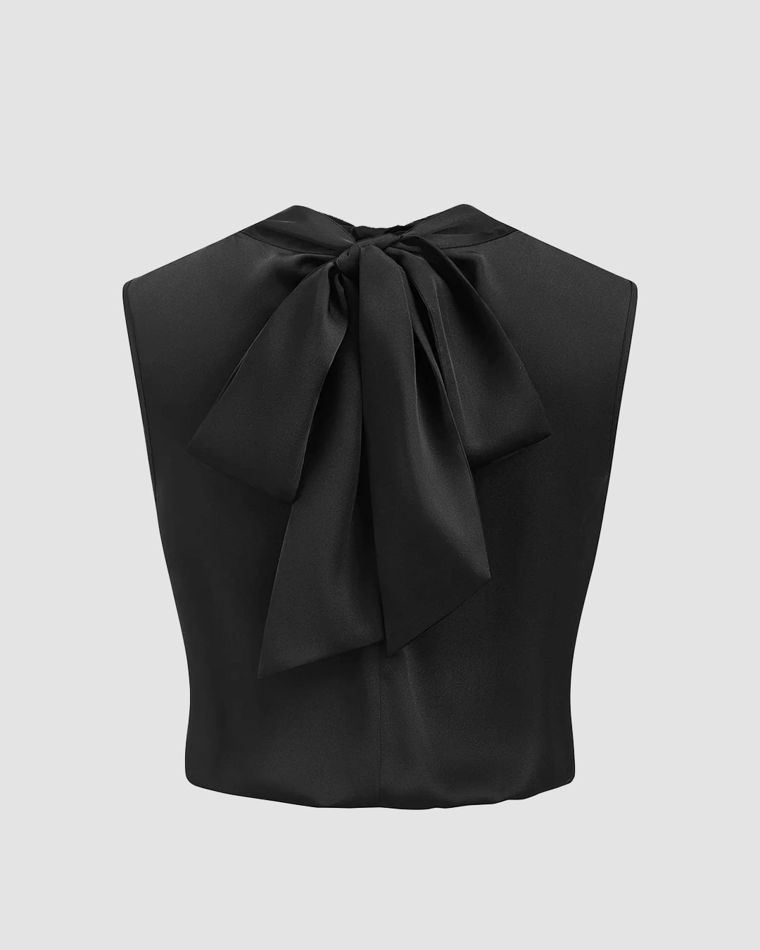 Cowl-Neck Sleeveless Top in Black