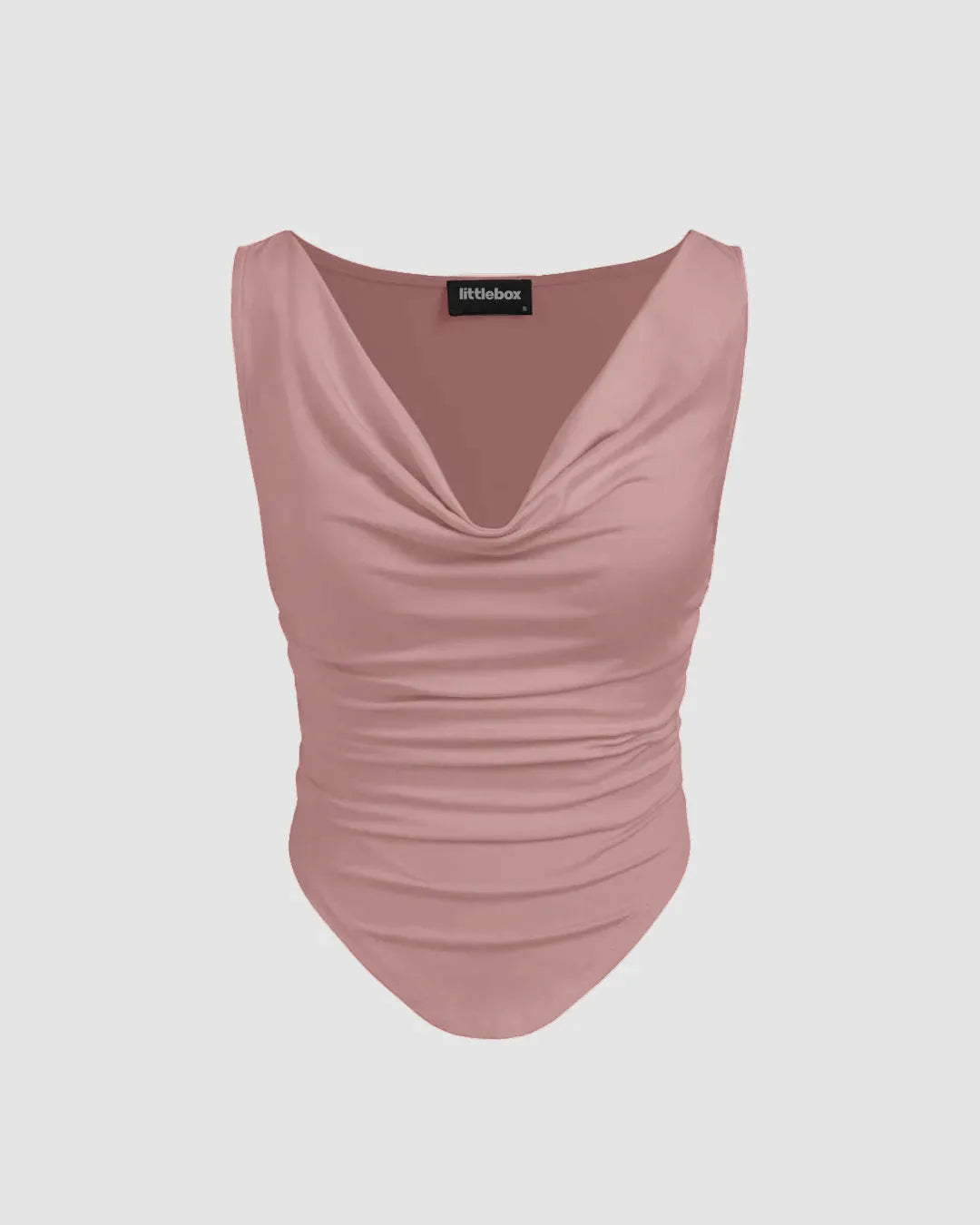 Cowl Neck Sleeveless Pink Cami Top