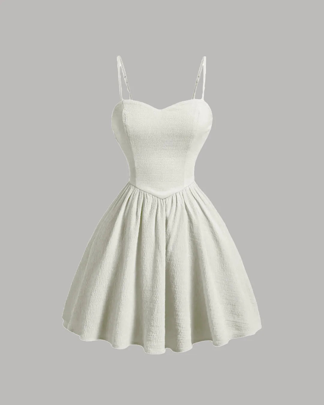 Cream Sleeveless Flared Mini Dress