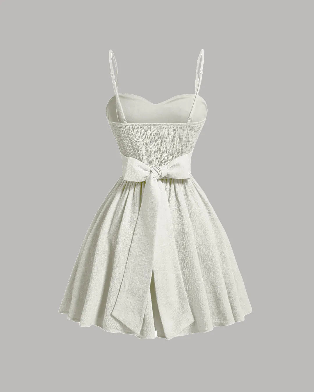 Cream Sleeveless Flared Mini Dress