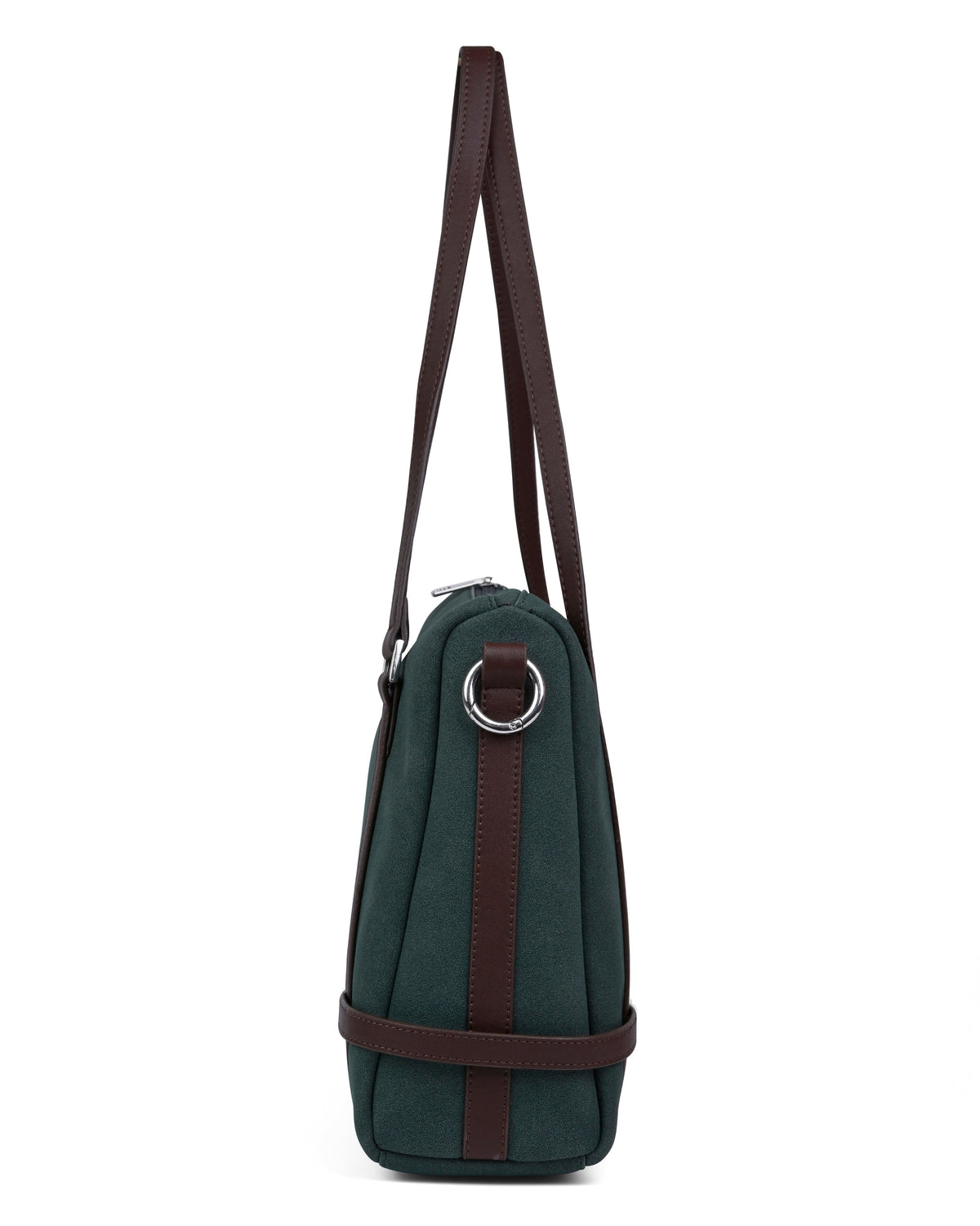 Soft Structured Shoulder Bag in Olive Green