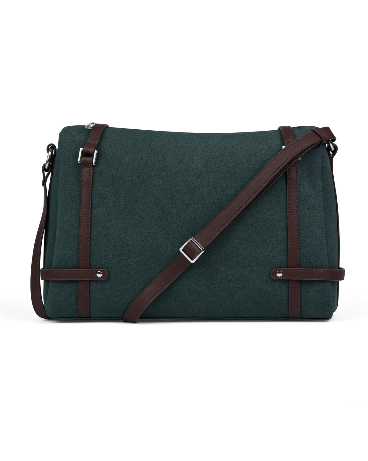 Soft Structured Shoulder Bag in Olive Green