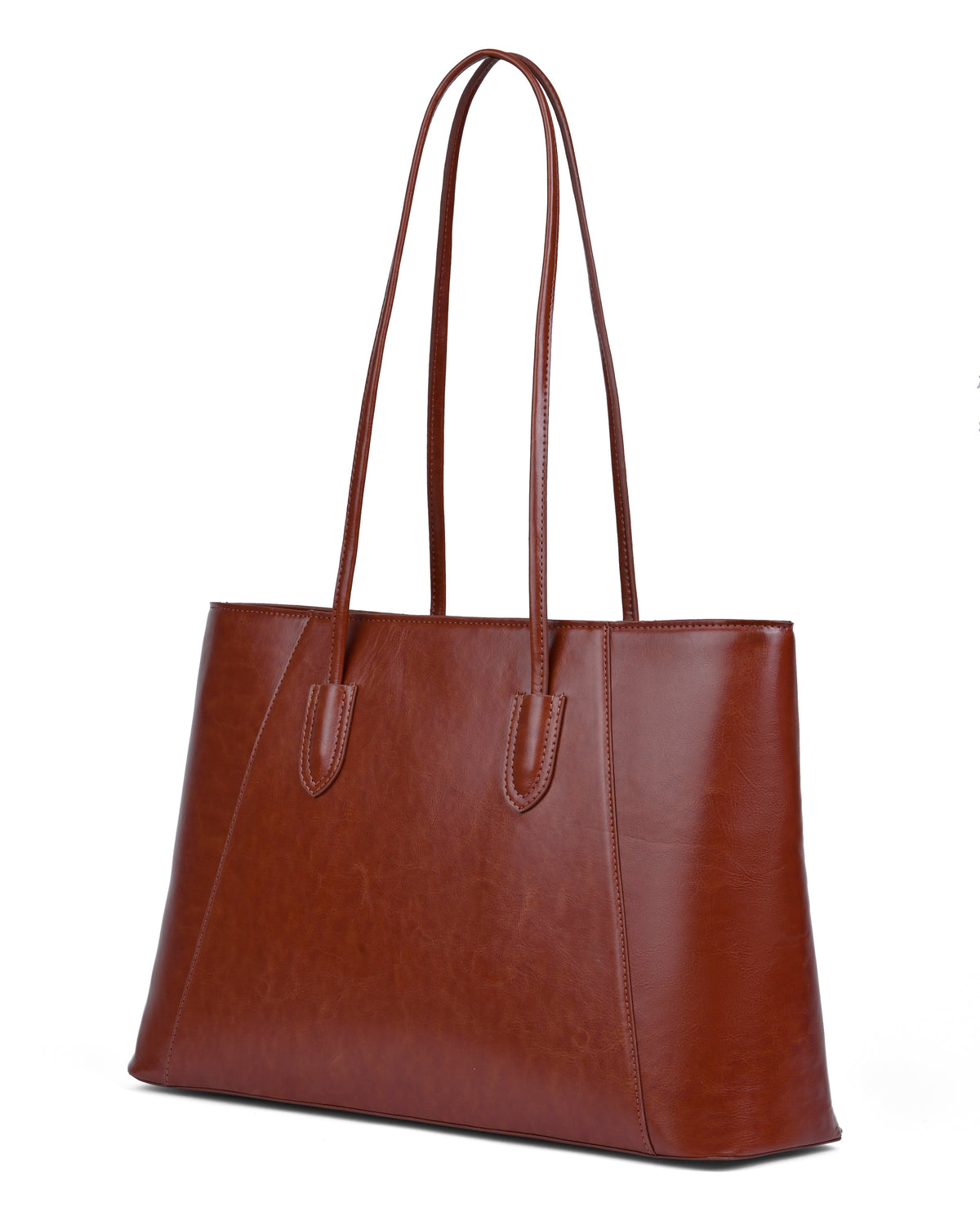 Tailored Faux Tote Vintage Bag in Tan Brown