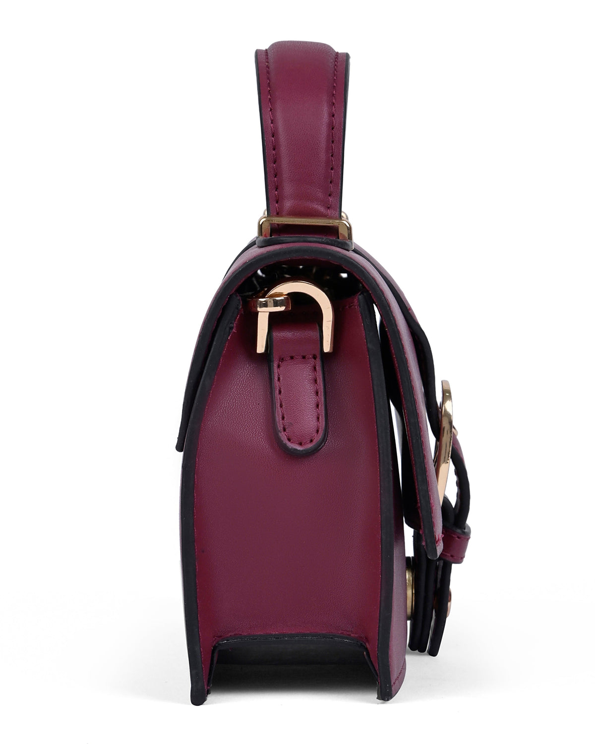 Chain Strap Top Handle Sling Bag in Cherry Red