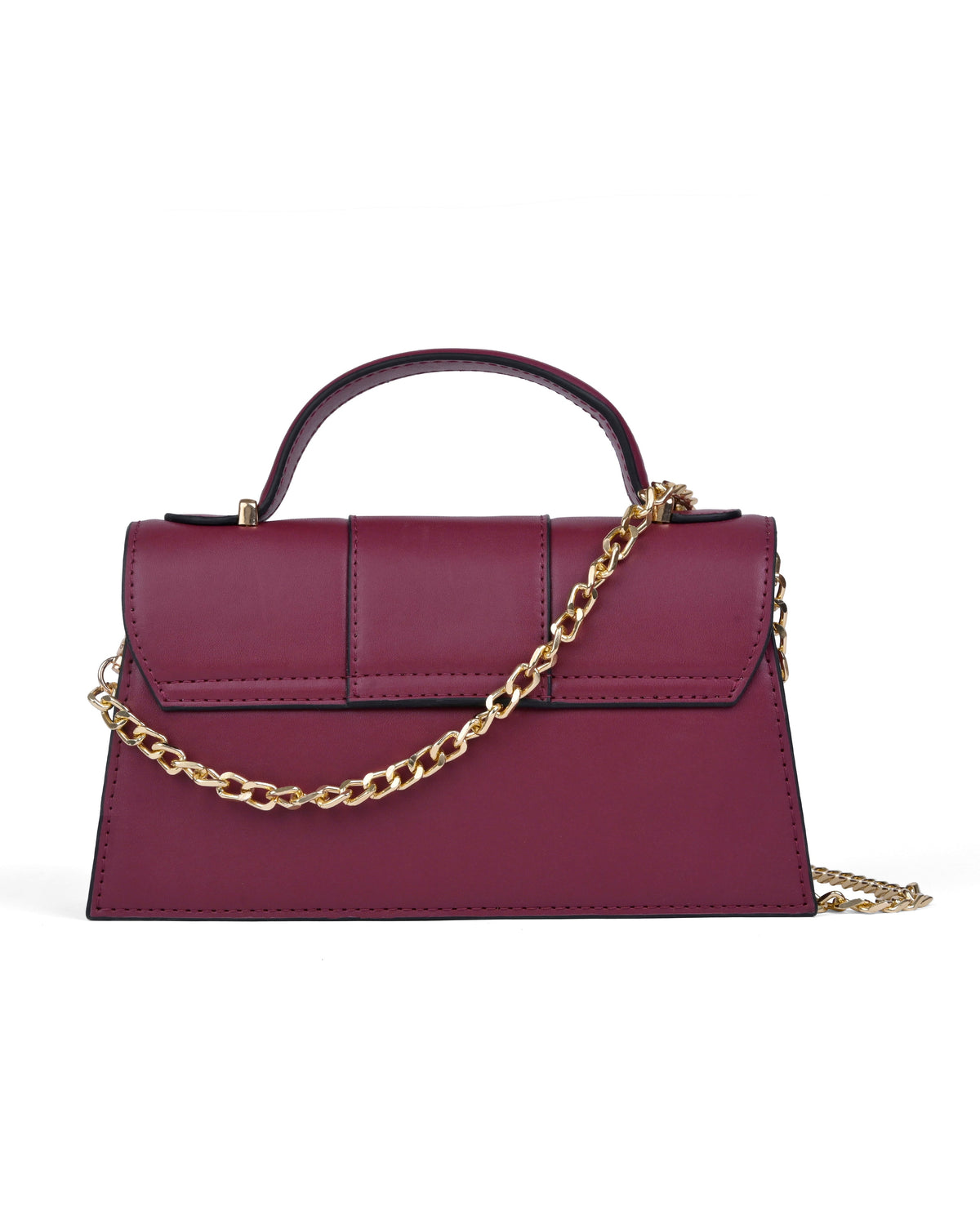 Chain Strap Top Handle Sling Bag in Cherry Red