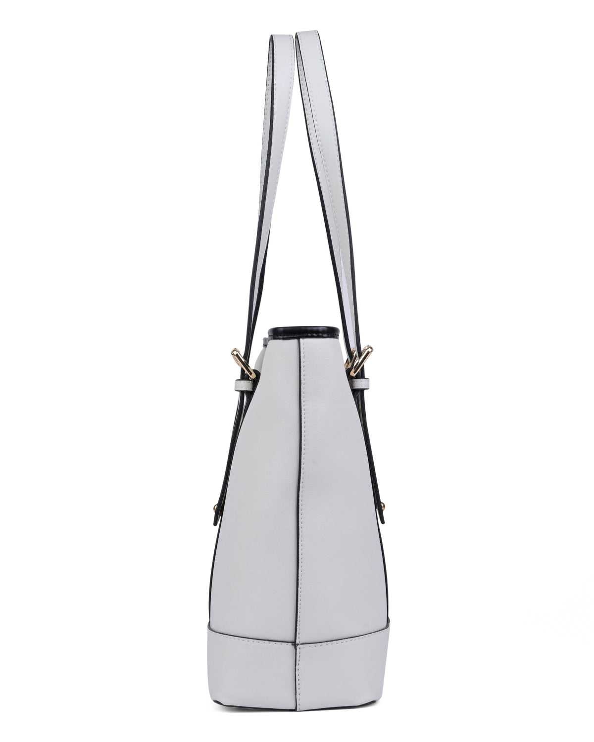 Buckle Accent Office Tote Bag in Cream