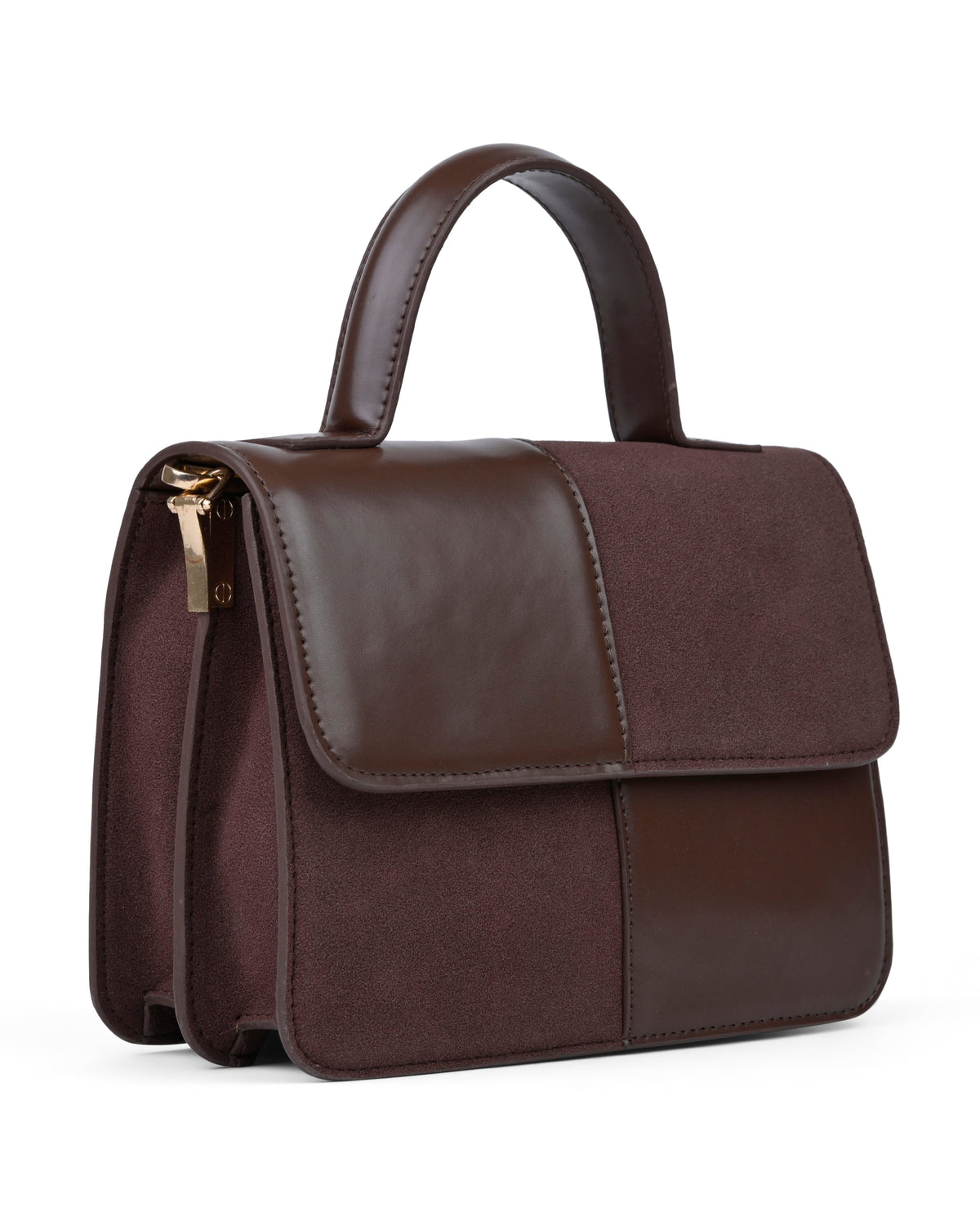 Refined Top Handle Sling Bag in Brown