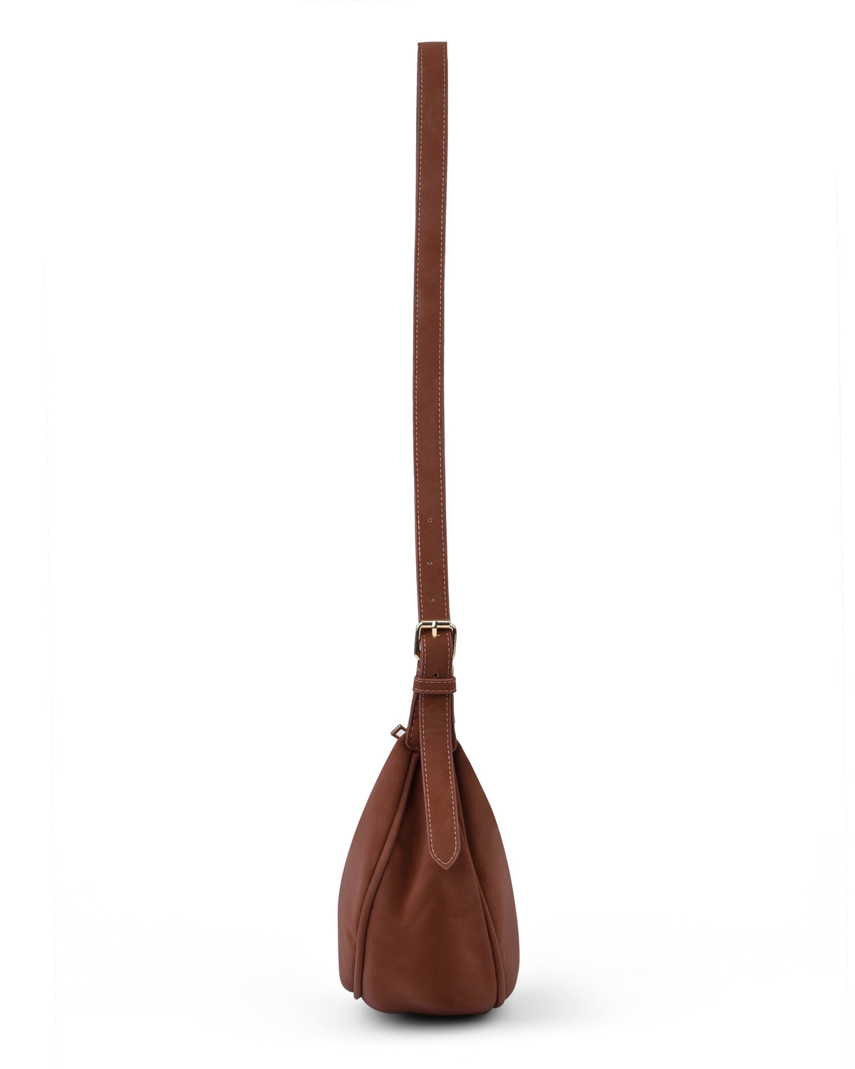 Chic Minimal Shoulder Bag in Caramel Brown