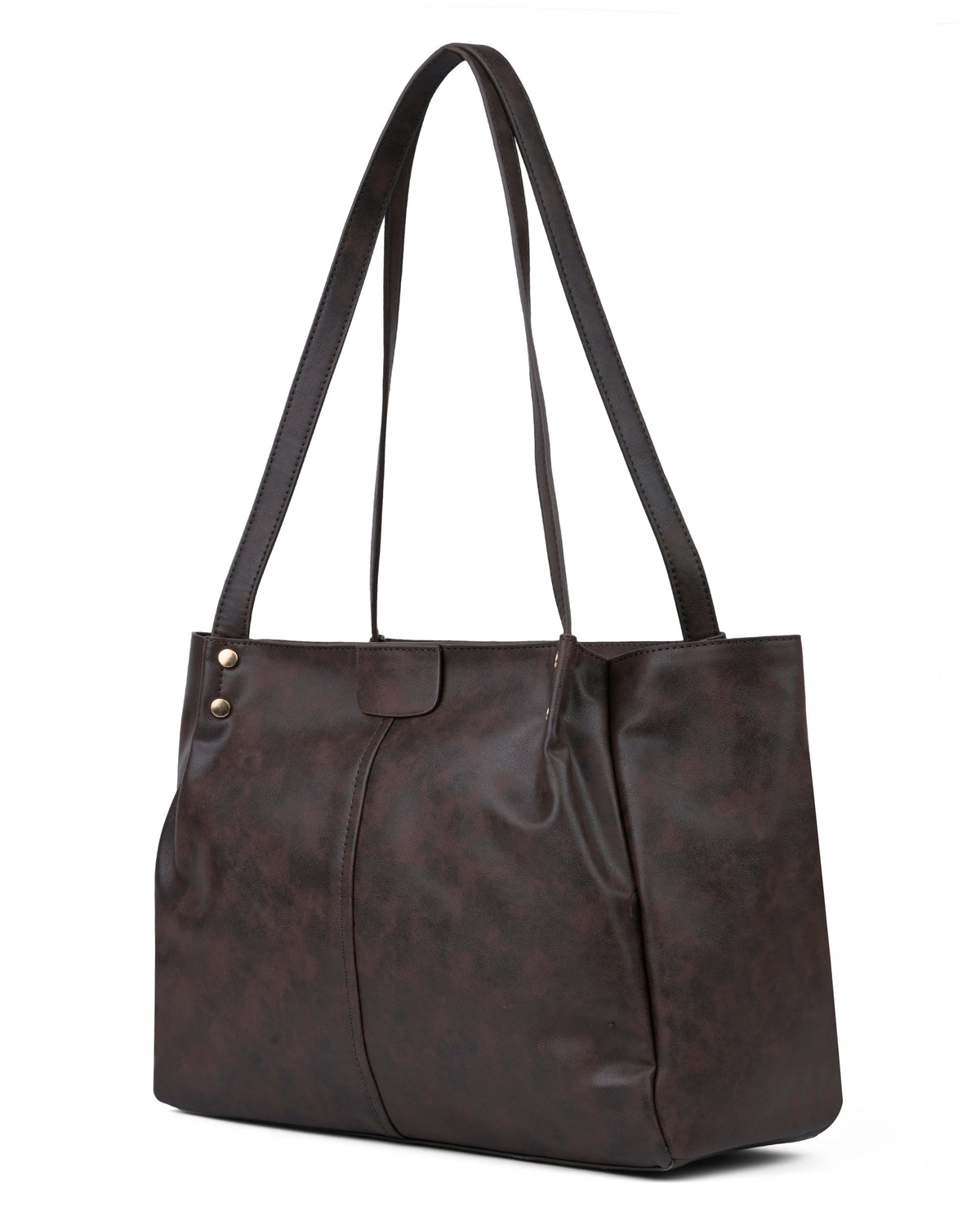 Spacious Everyday Shoulder Tote in Cocoa Brown