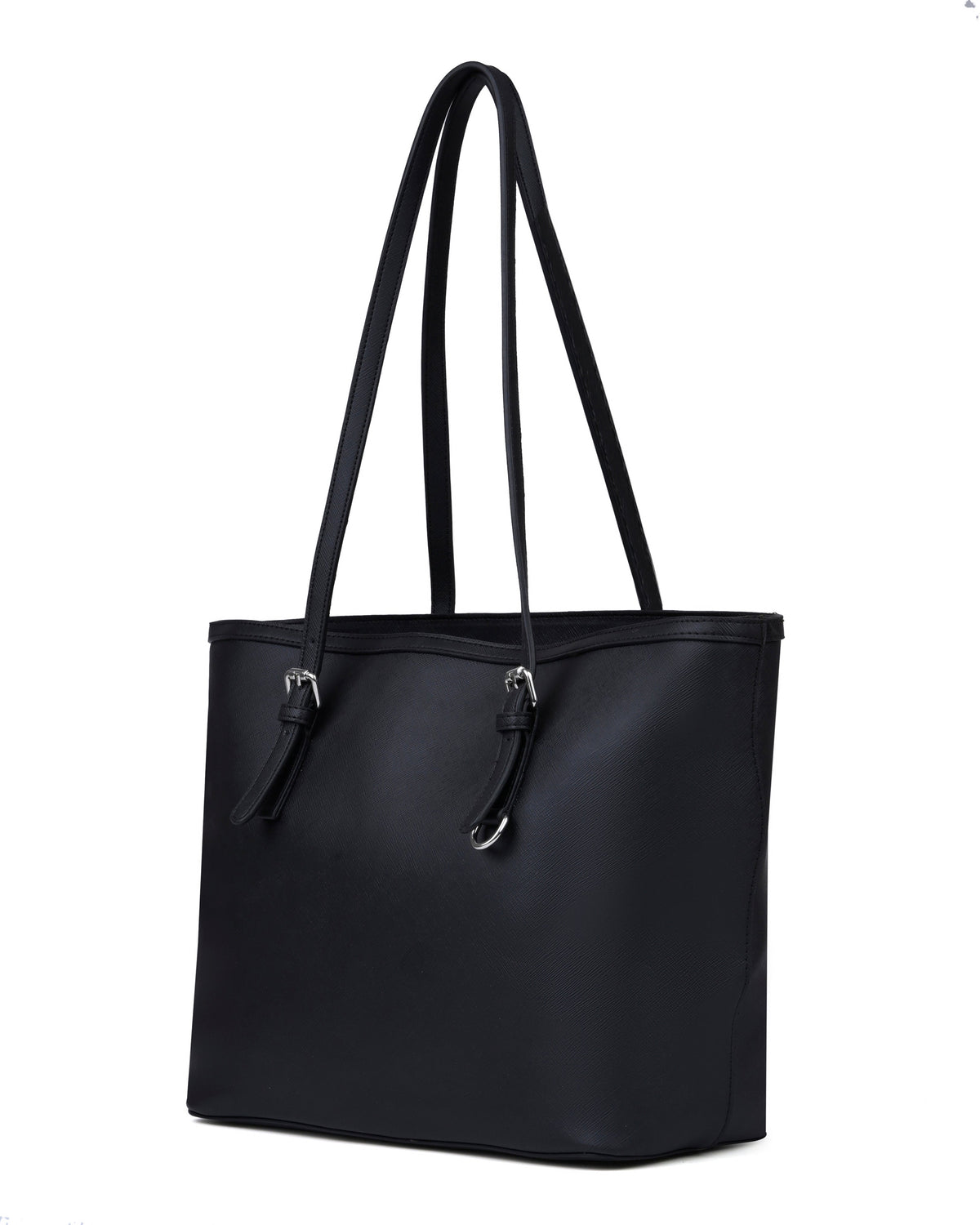 Office Style Tote Bag in Soft Black