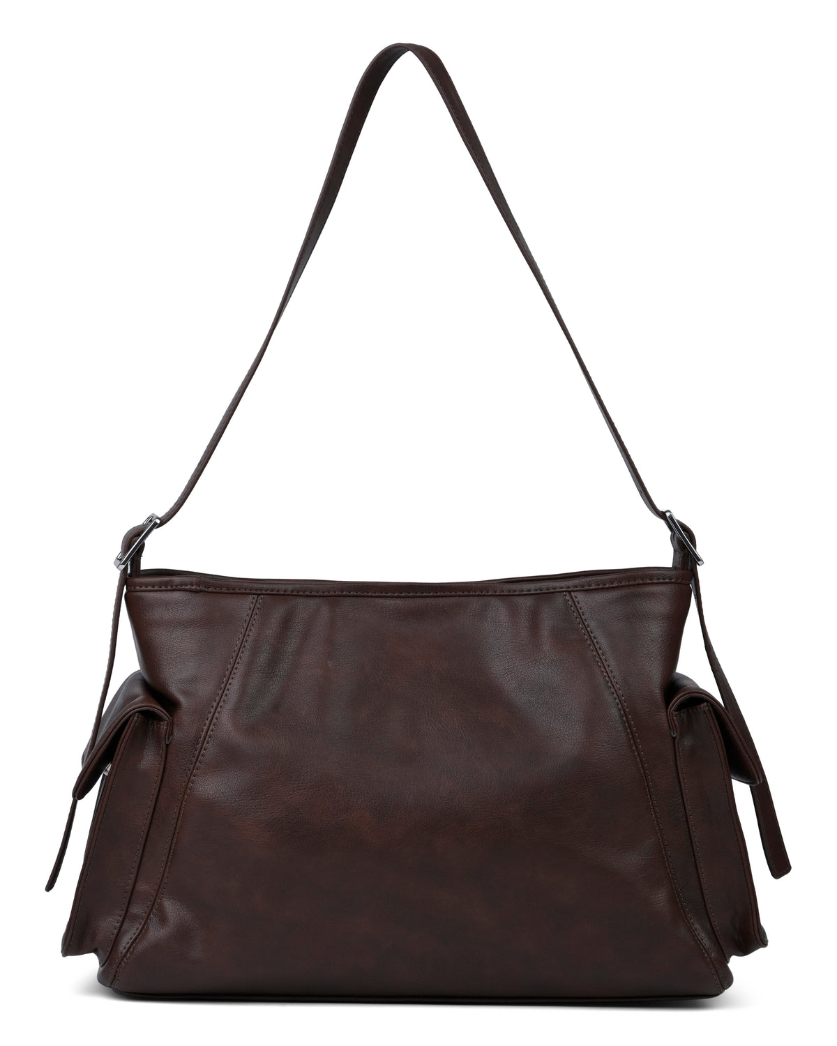 Adjustable Strap Shoulder Bag in Espresso Brown