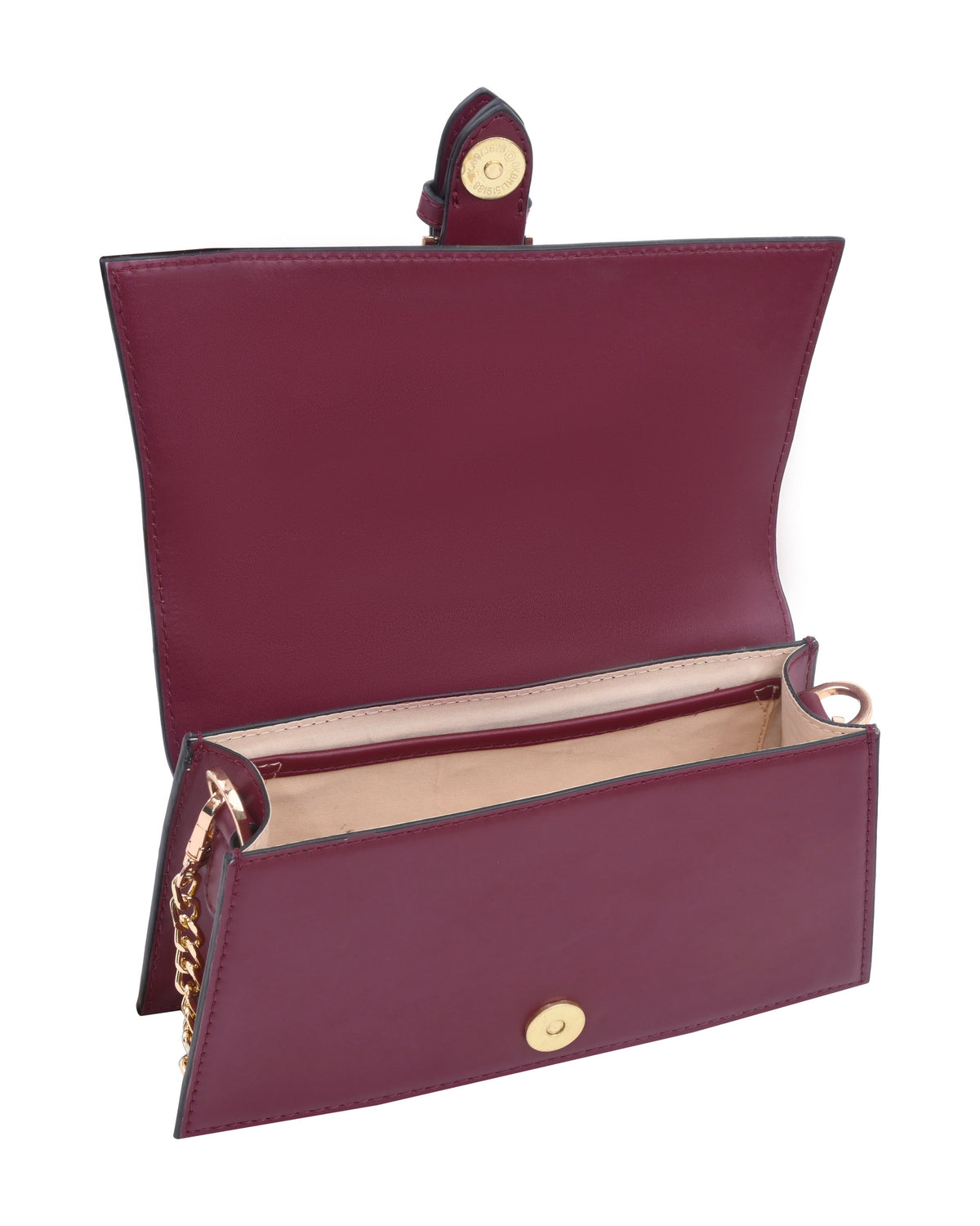 Chain Strap Top Handle Sling Bag in Cherry Red