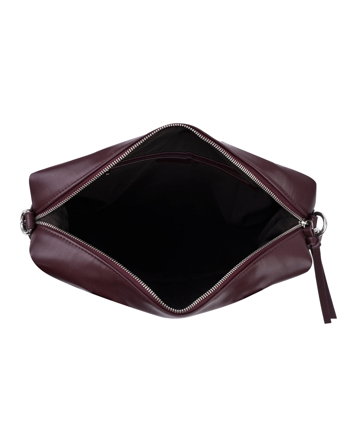 Multi Zip Tote Handbag in Maroon