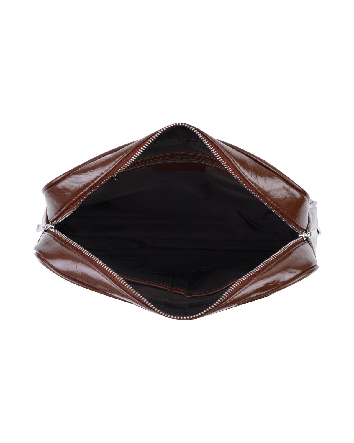 Y2K Patent Shoulder Handbag in Chocolate Brown