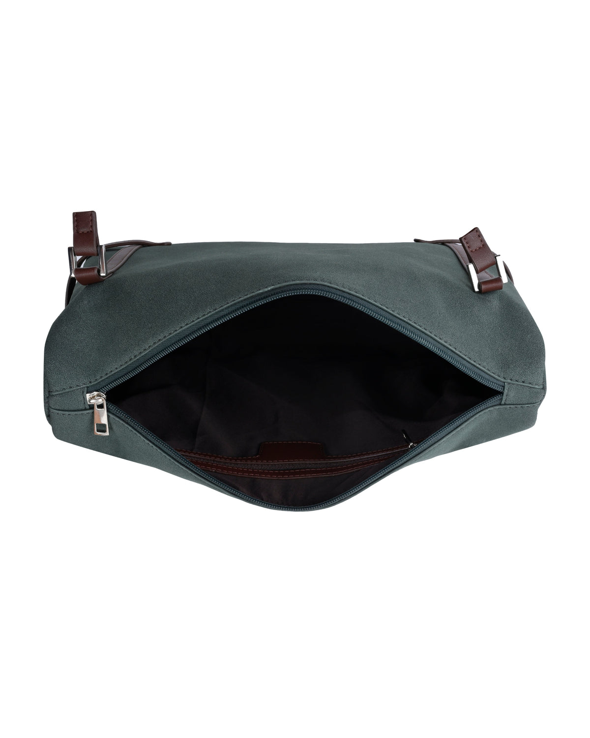 Soft Structured Shoulder Bag in Olive Green
