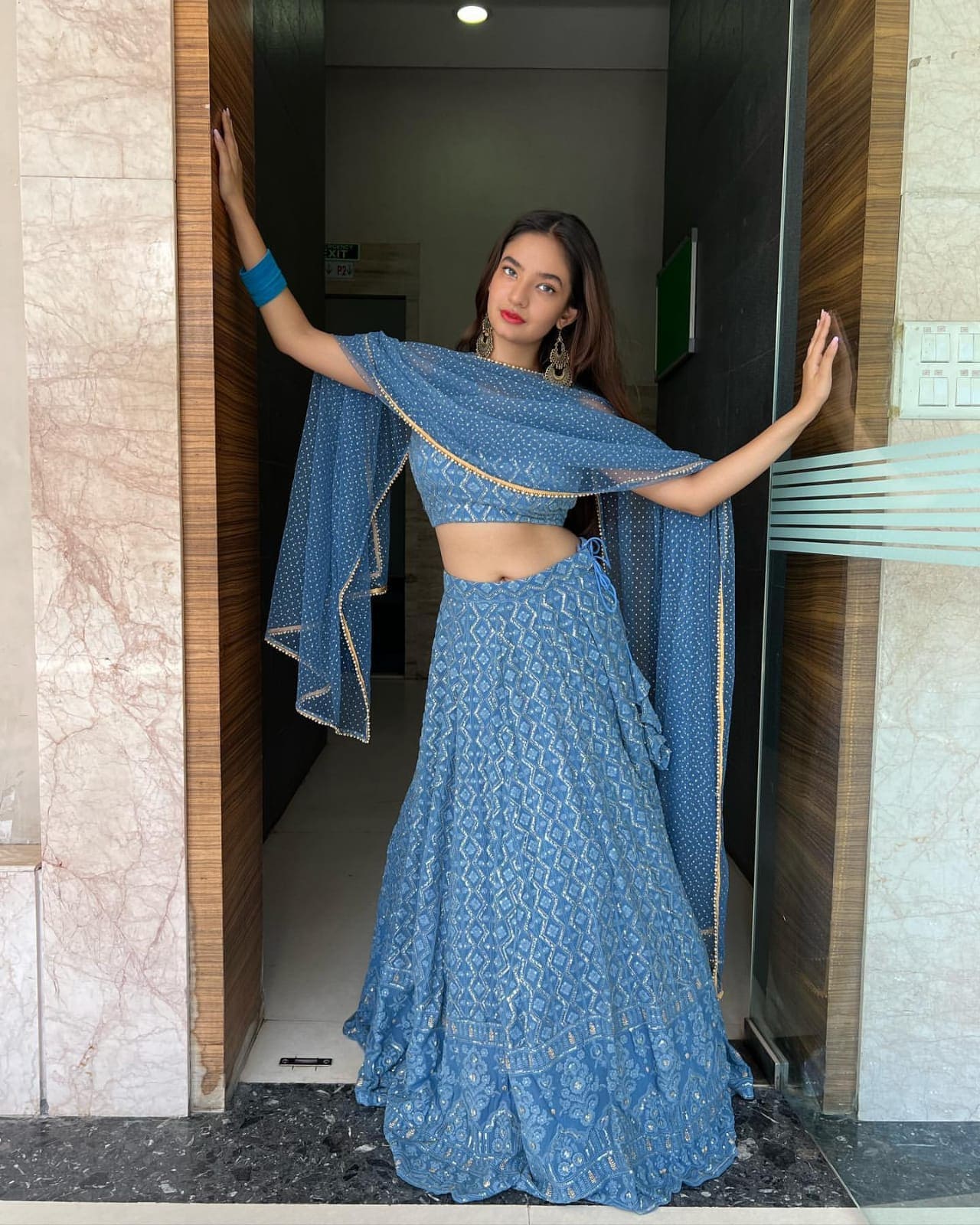 Designer Blue Georgette lehenga Choli For Women