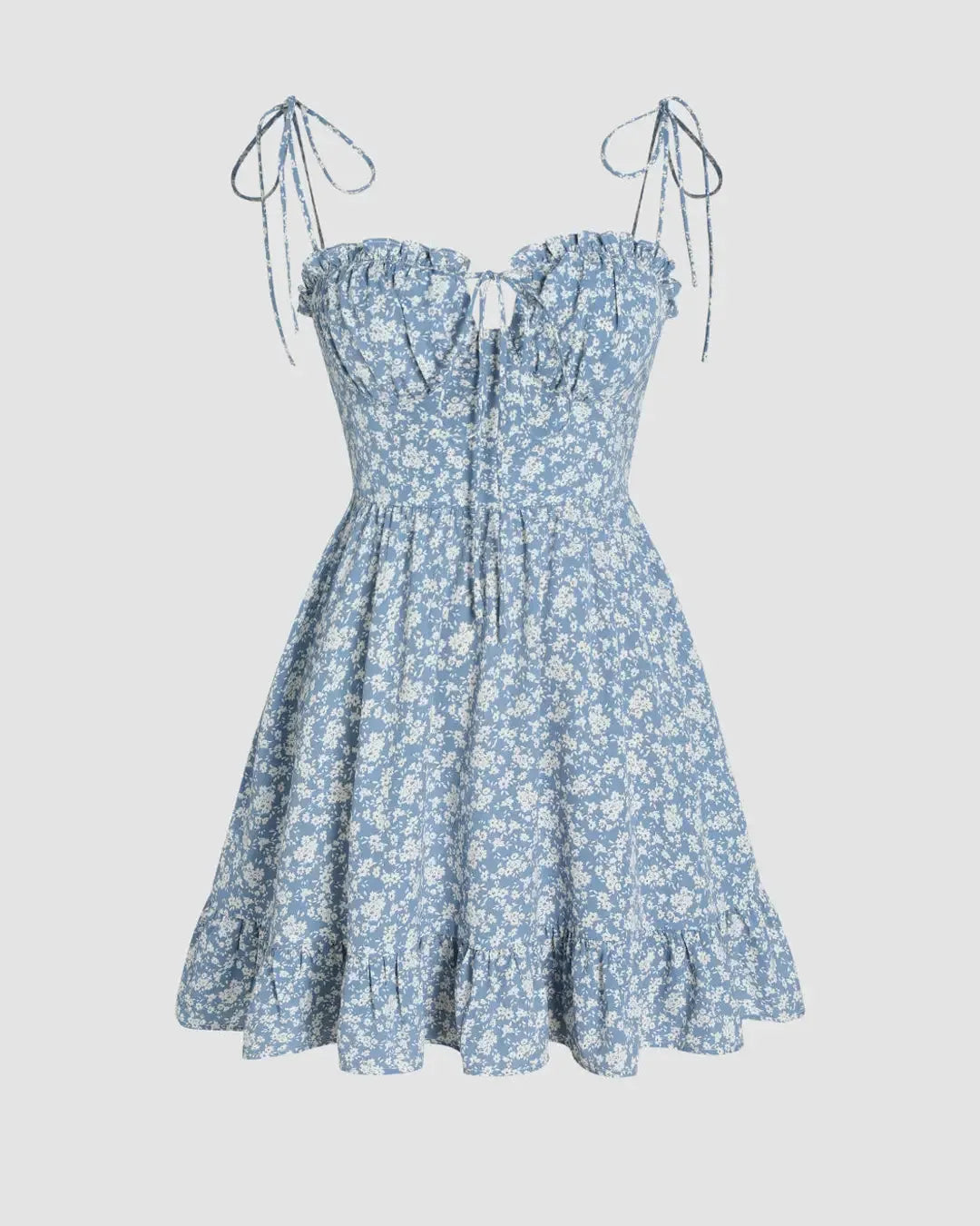 Ditsy Floral Tie Shoulder Mini Dress
