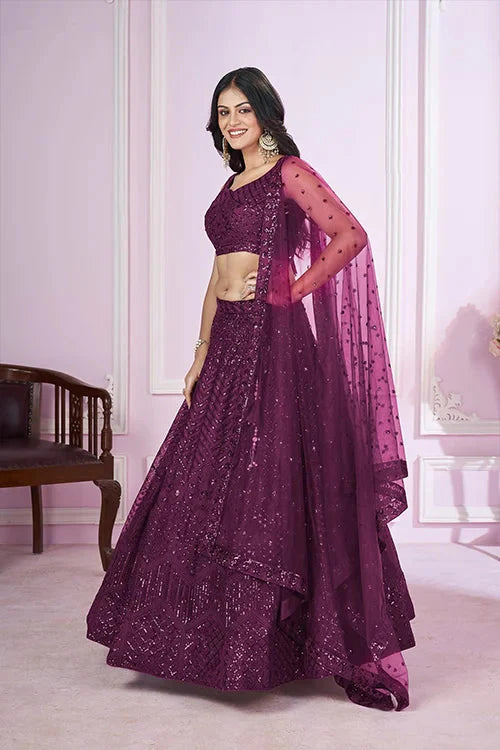Stylish Soft Net Lehenga Choli for Weddings & Festivities