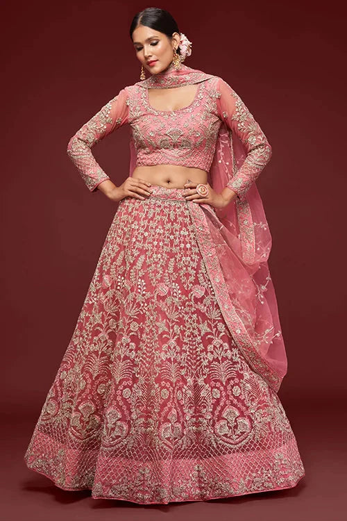 Fantasy Rose Color Lehenga Choli for Weddings