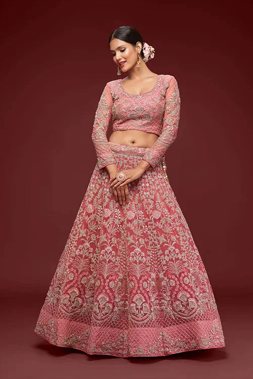 Fantasy Rose Color Lehenga Choli for Weddings