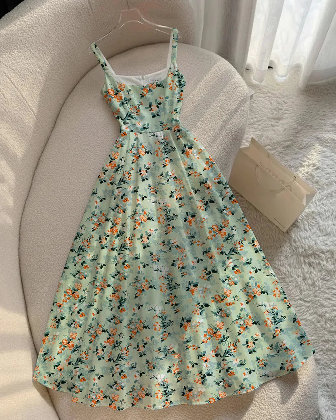 Floral Fit & Flare Sleeveless Midi Dress